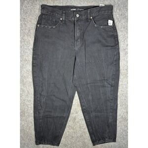 Old Navy Zelda Jeans Womens 14 Black Extra High Rise Loose Taper NWT